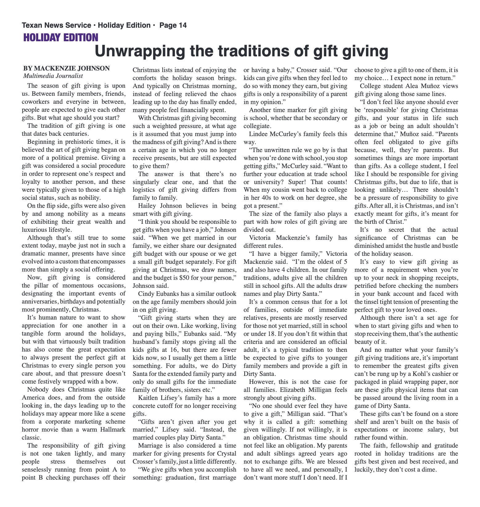 VOL. 106 NO. 6 Winter Holiday November 2024 - page 14