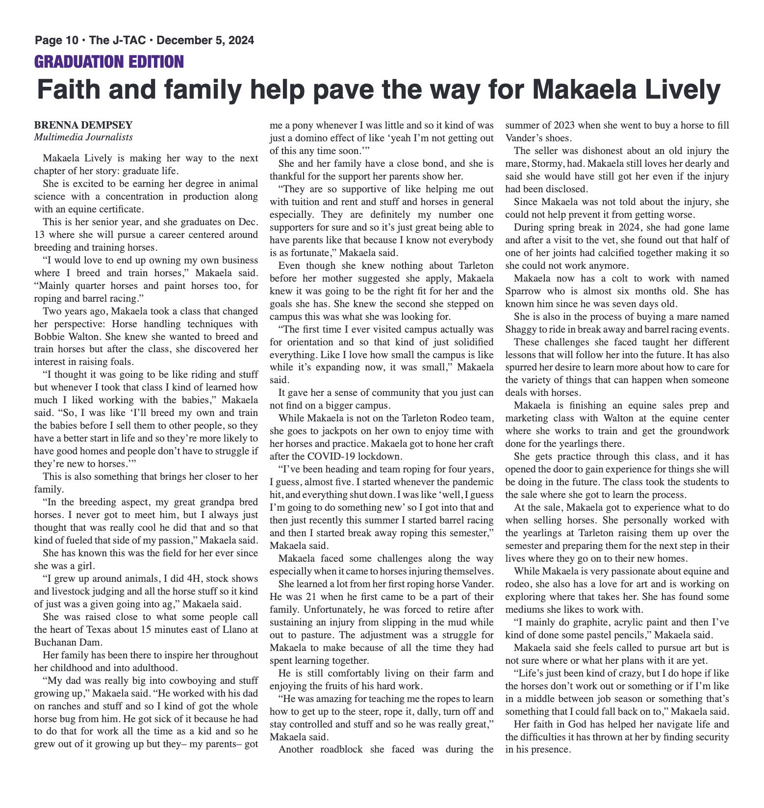 VOL. 106 NO. 7 Graduation December 2024 - page 10