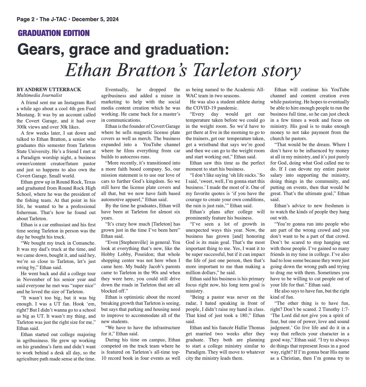 VOL. 106 NO. 7 Graduation December 2024 - page 2