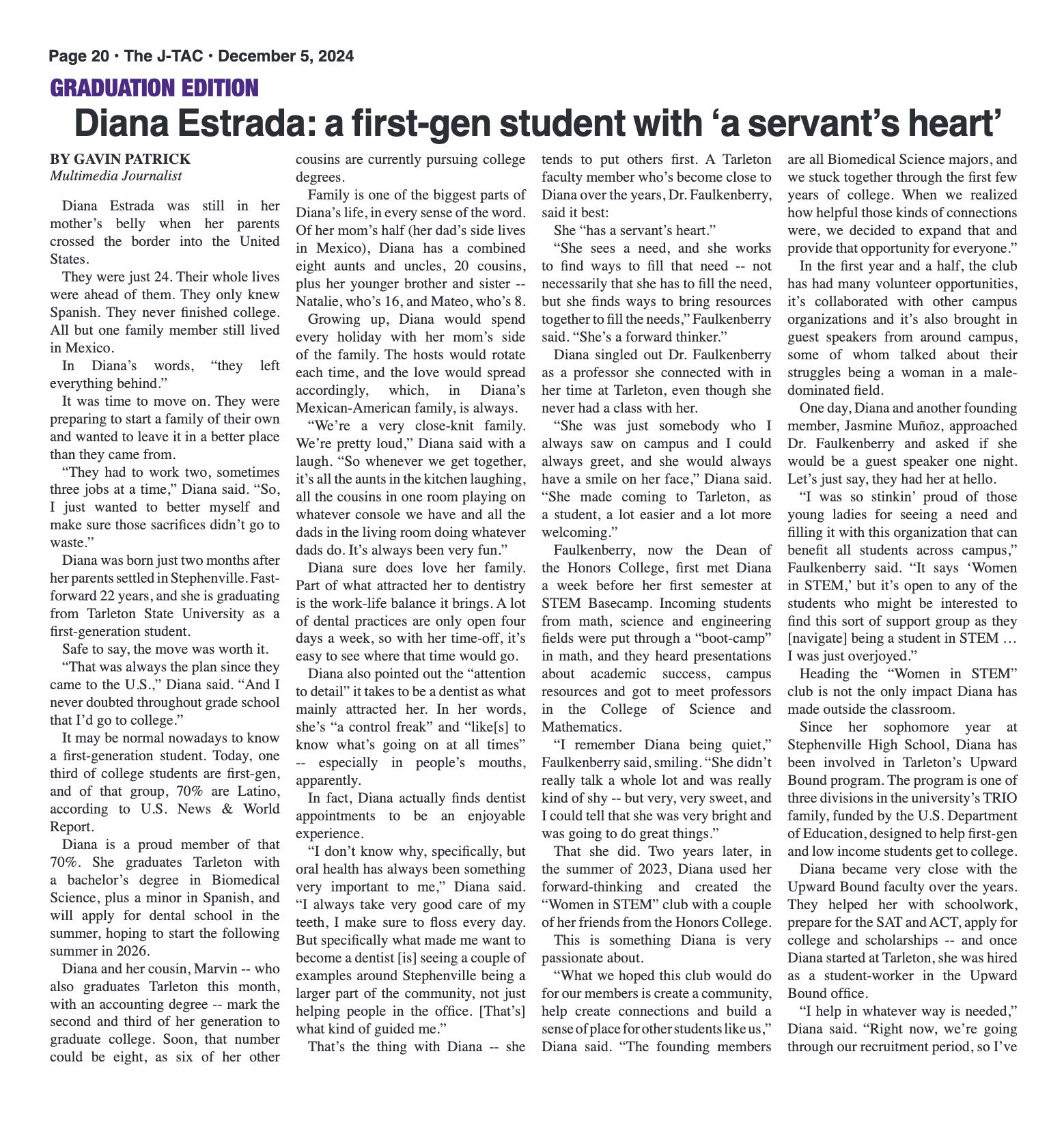 VOL. 106 NO. 7 Graduation December 2024 - page 20