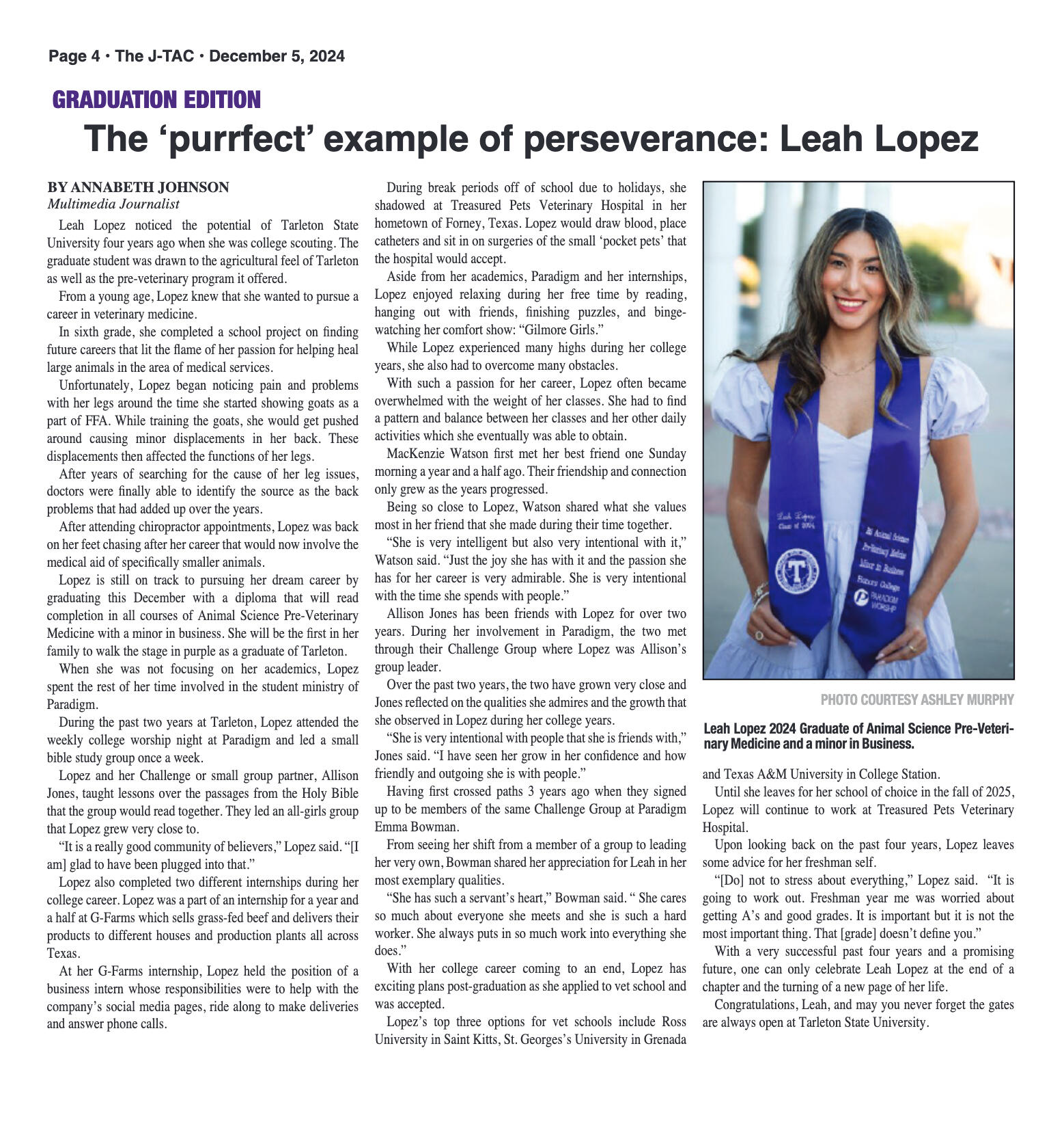 VOL. 106 NO. 7 Graduation December 2024 - page 4