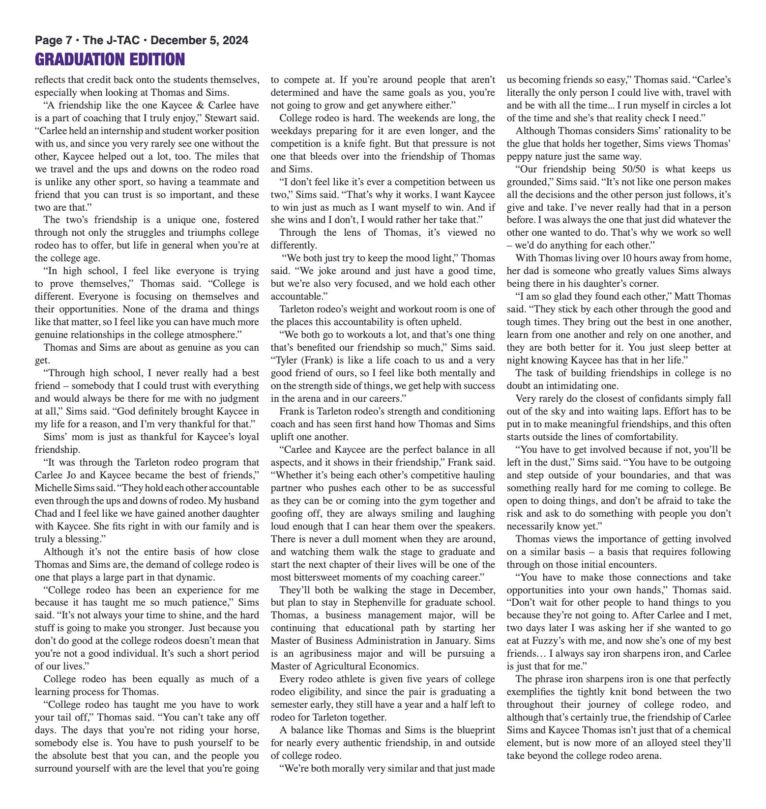 VOL. 106 NO. 7 Graduation December 2024 - page 7