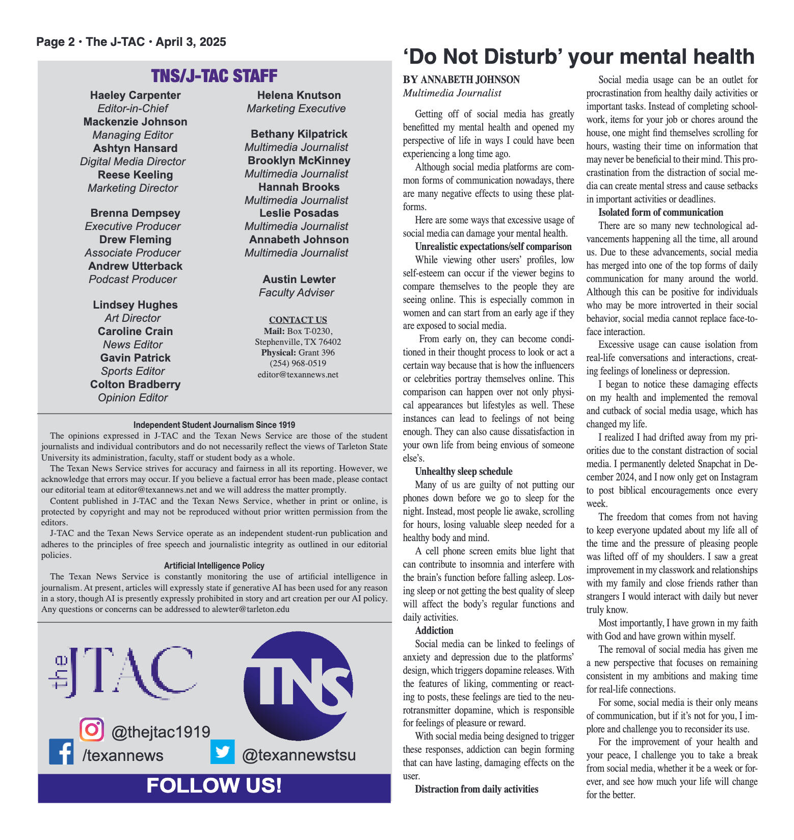 VOL. 106 NO. 11 Health and Wellness April 2025 - page 2