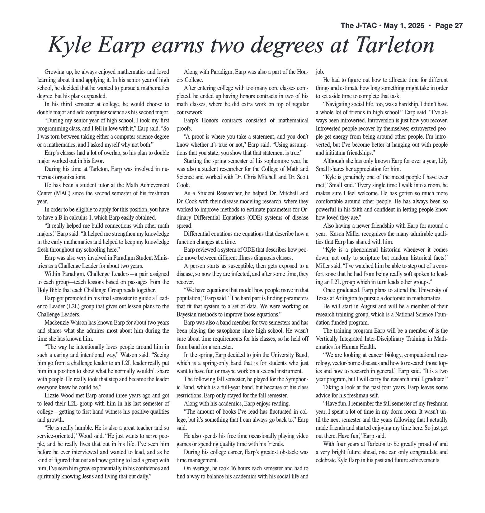 VOL. 106 NO. 12 Graduation Edition May 2025 - page 27