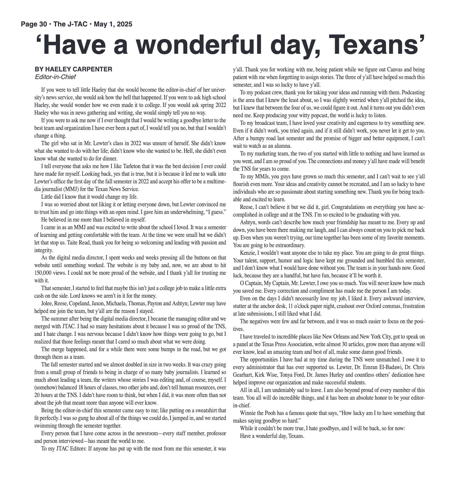 VOL. 106 NO. 12 Graduation Edition May 2025 - page 30