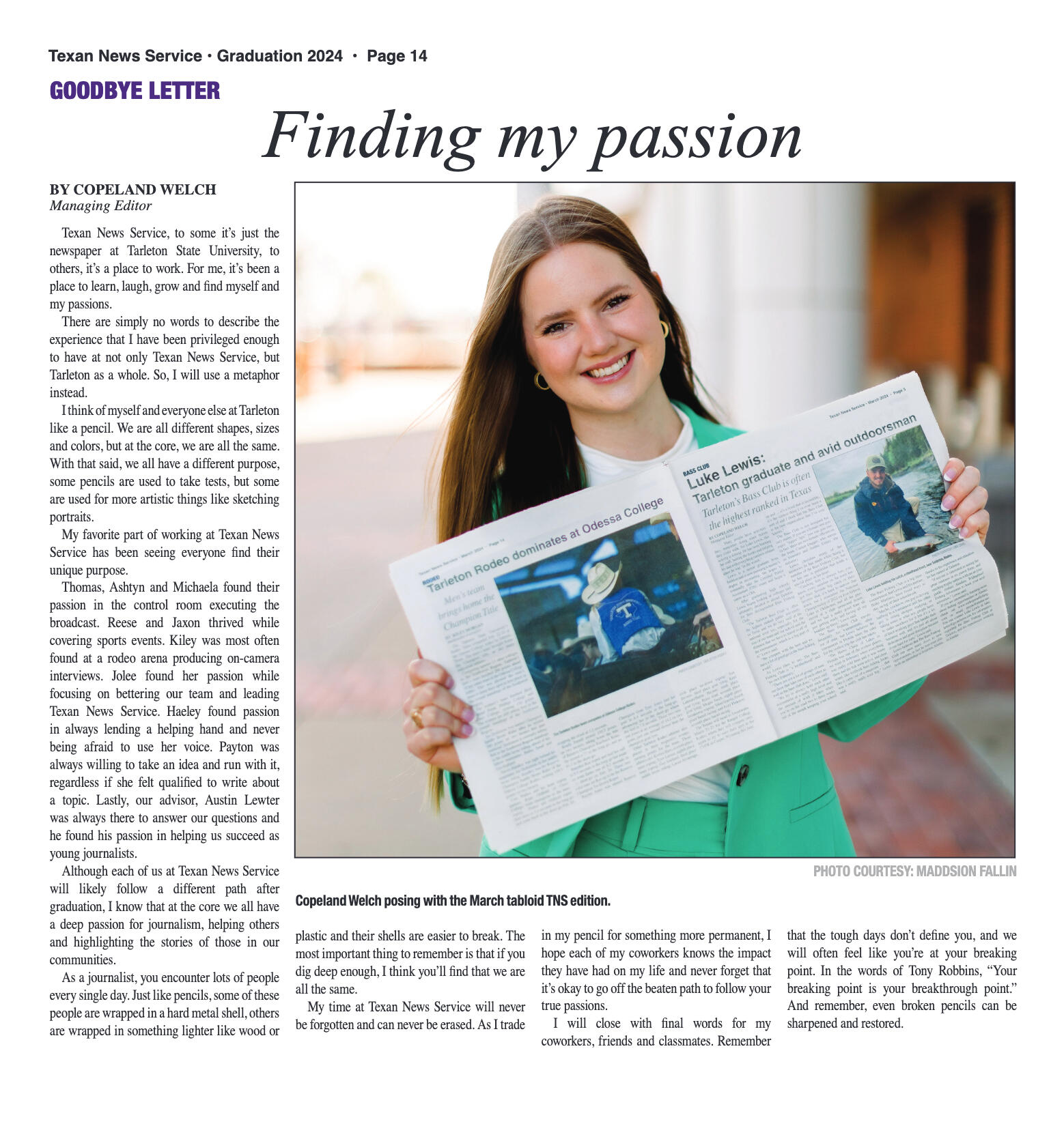 VOL. 13 NO. 6 Graduation May 2024 - page 14