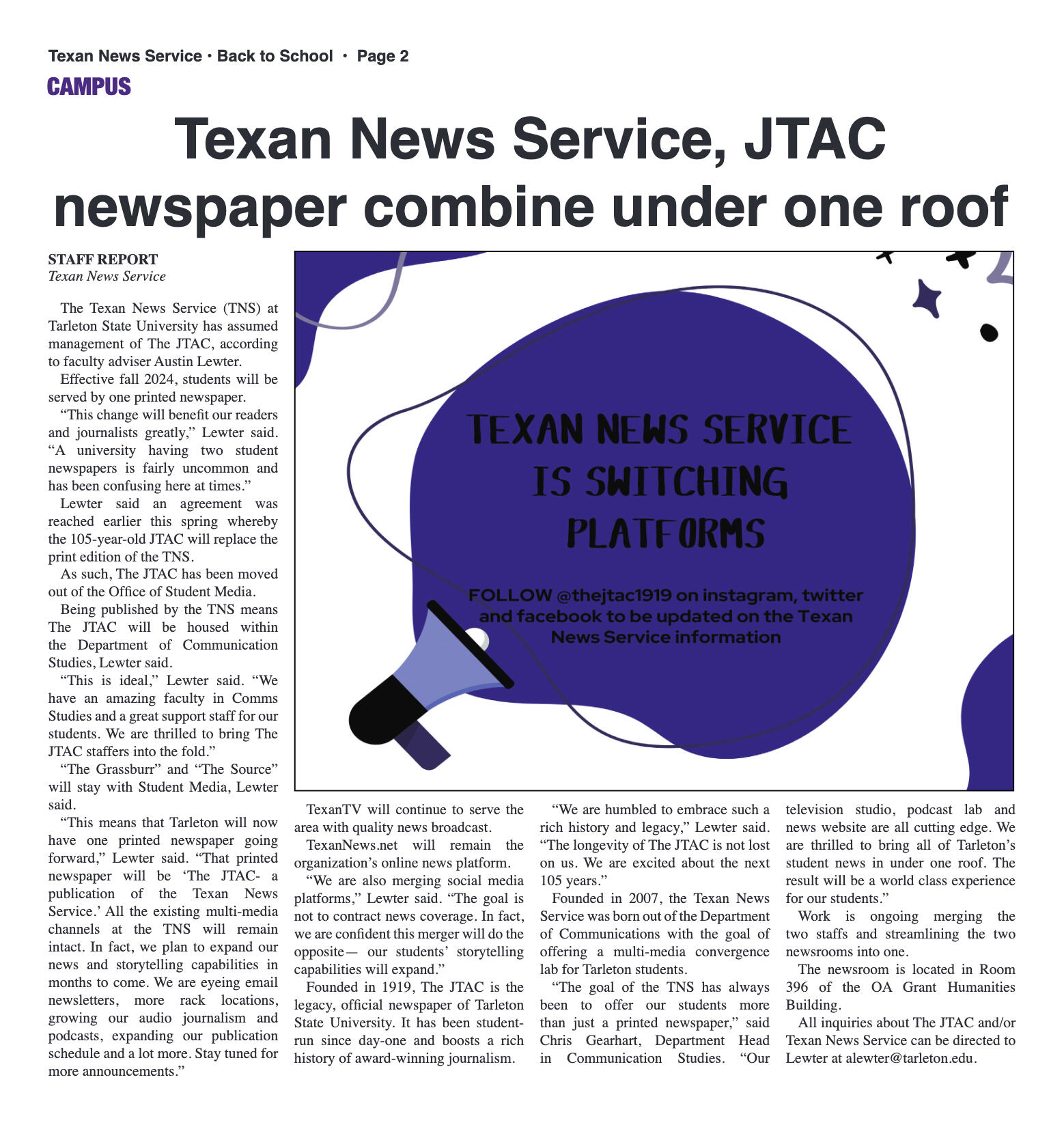 VOL. 106 NO. 1 Back to School August 2024 - page 2