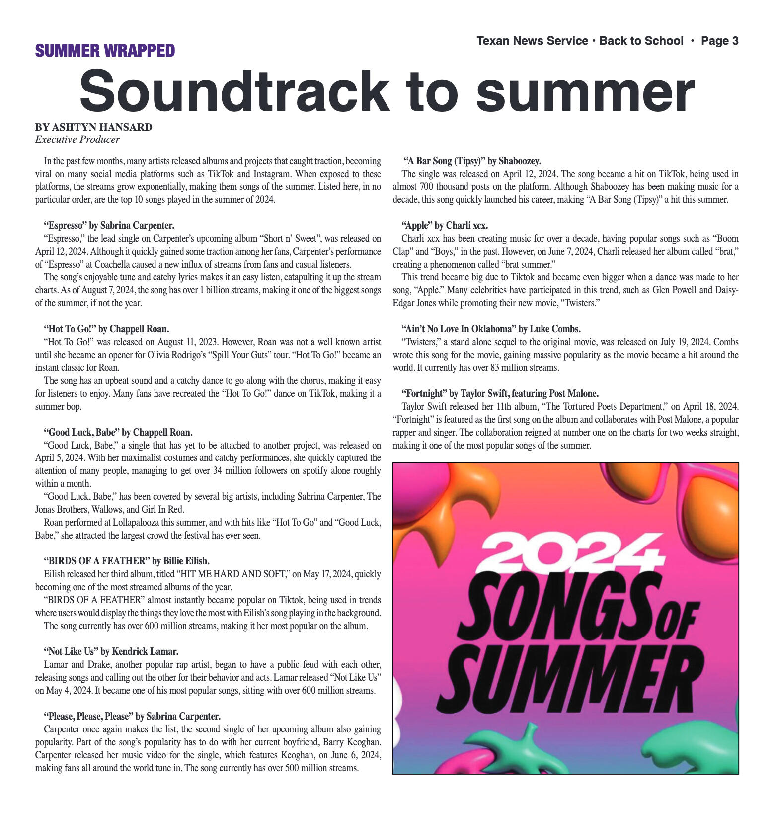 VOL. 106 NO. 1 Back to School August 2024 - page 3